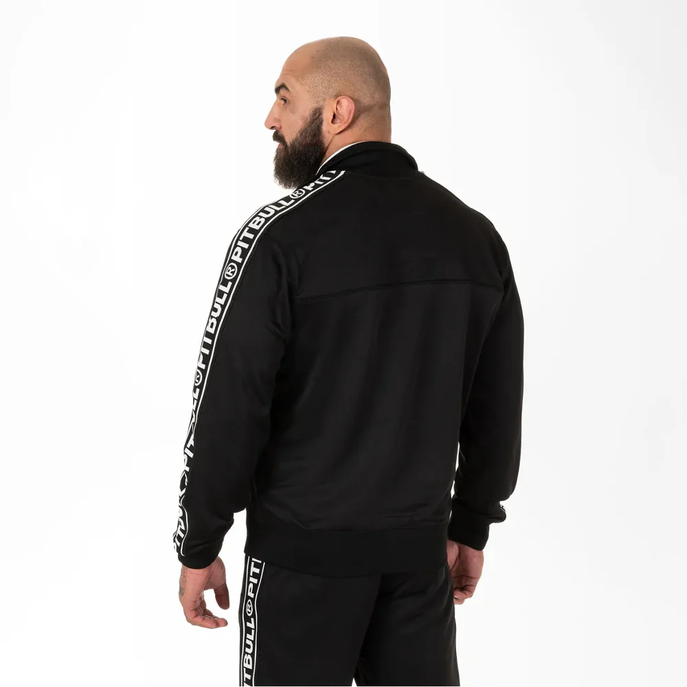 Pit Bull West Coast Oldschool Training Jacket Tape Logo Terry Black - Image 4