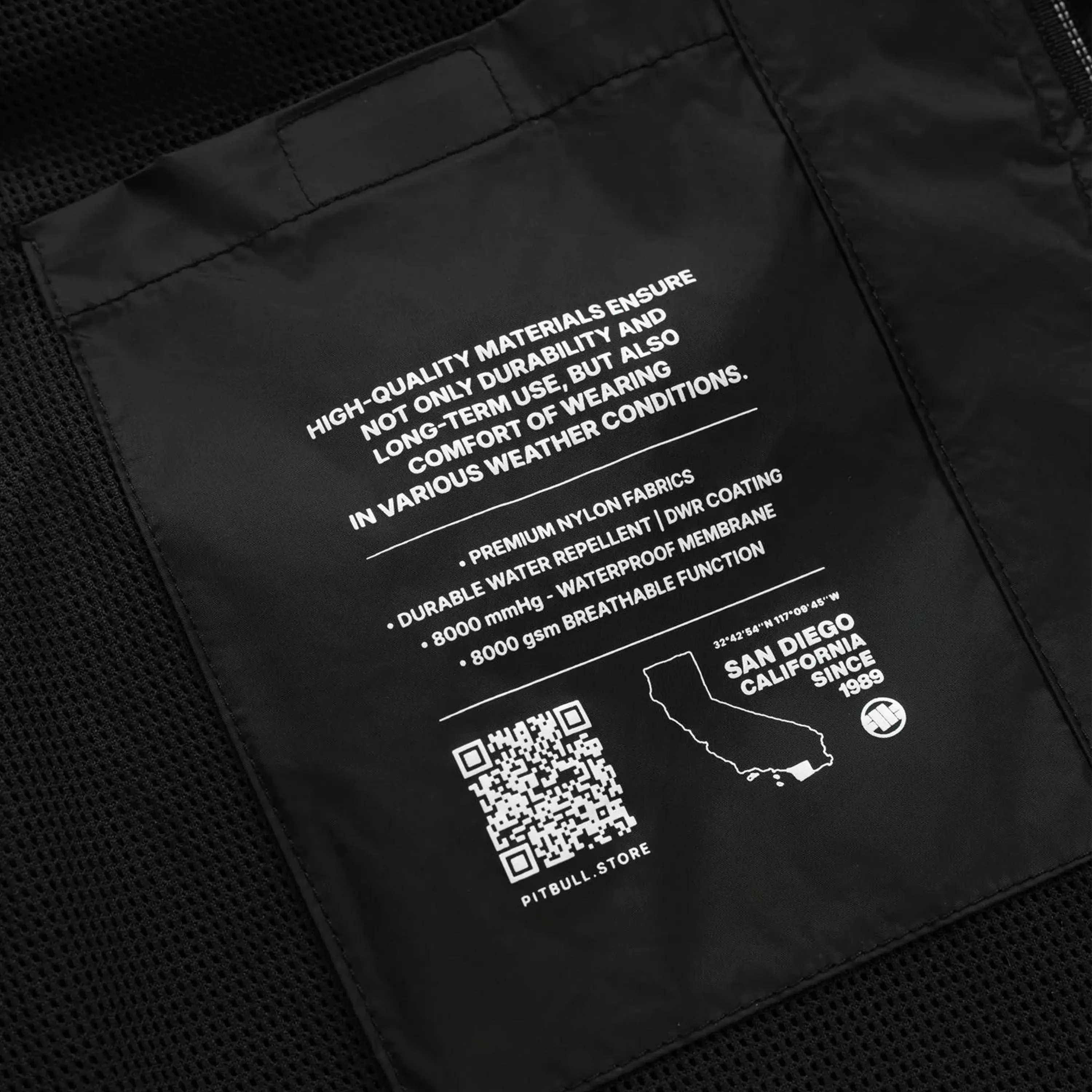 Pit Bull West Coast Windbreaker Jacket Athletic Logo Black - Image 6