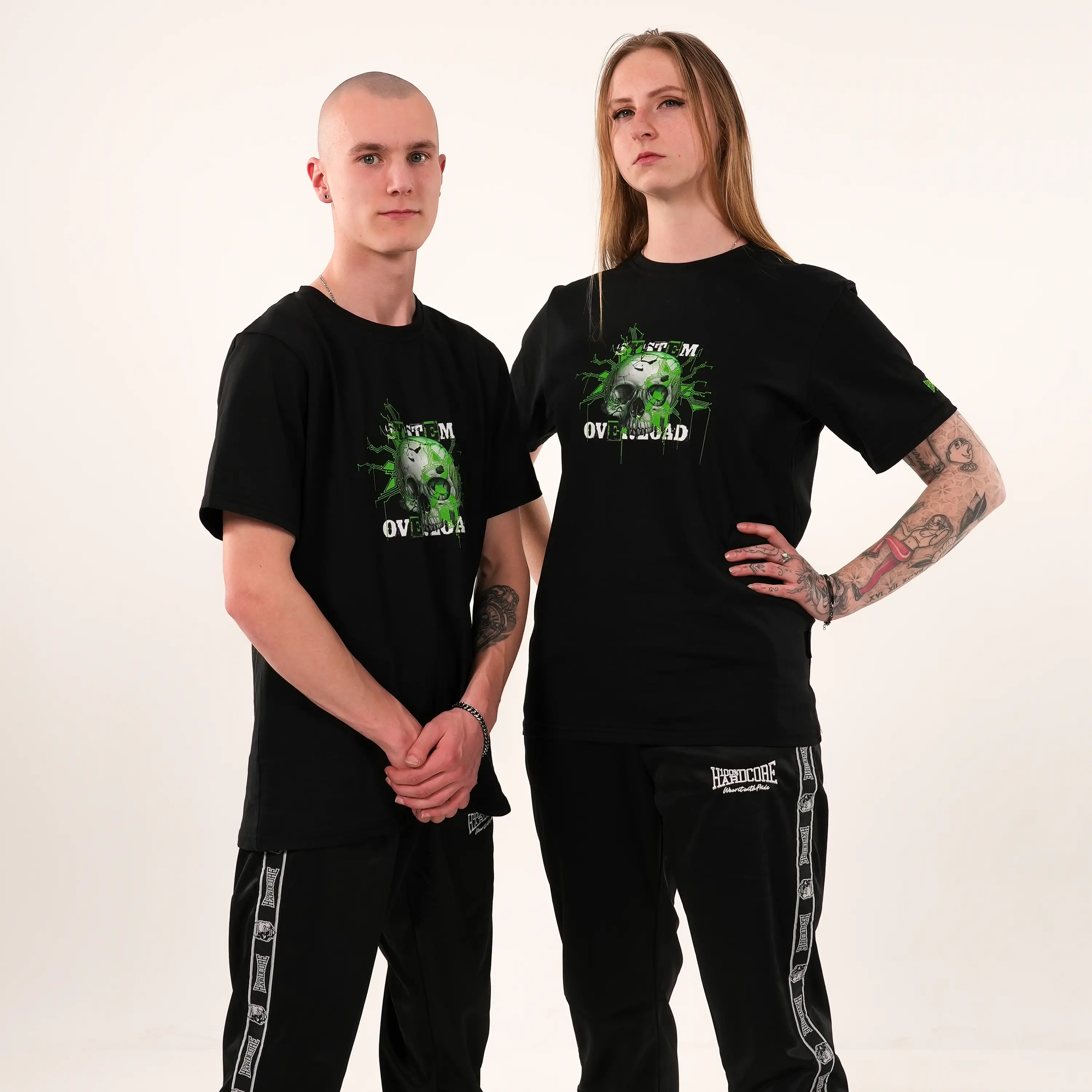 System Overload x 100% Hardcore T-shirt Skull - Image 3